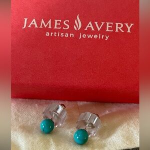 James Avery New 6mm Turquoise Studs